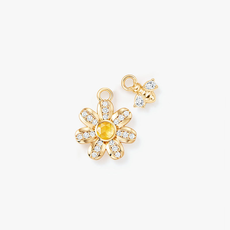 Daisy Yellow Crystal Beaded Bracelet