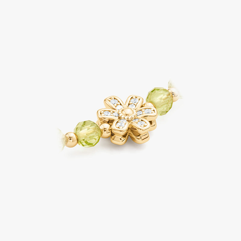 Daisy Yellow Crystal Beaded Necklace