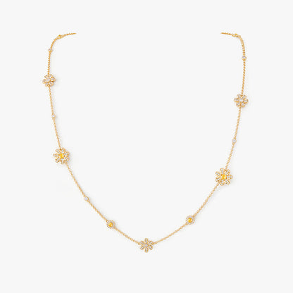 Daisy Long Yellow Crystal Necklace (Shipping from March 21th)