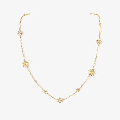 Daisy Long Yellow Crystal Necklace (Shipping from March 21th)