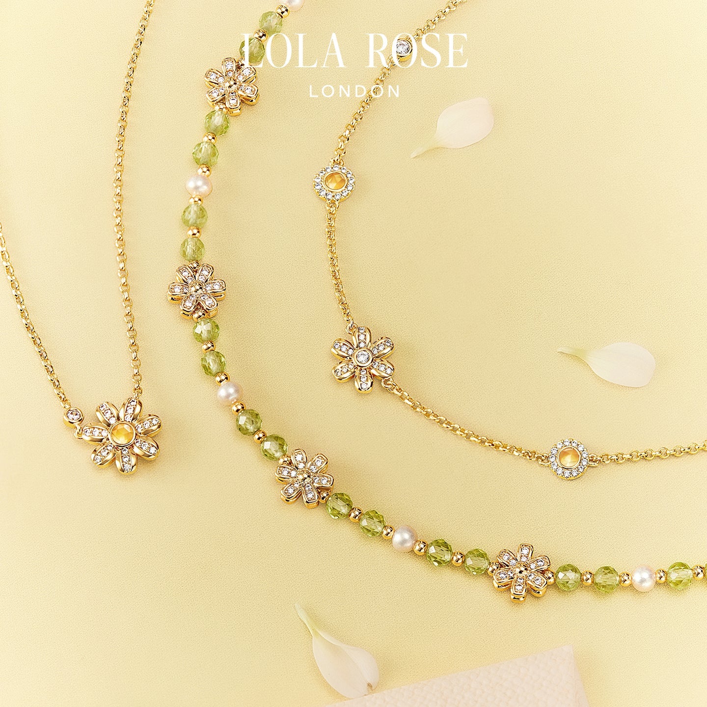 Daisy Long Yellow Crystal Necklace (Shipping from March 21th)