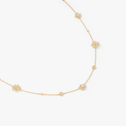 Daisy Long Yellow Crystal Necklace (Shipping from March 21th)