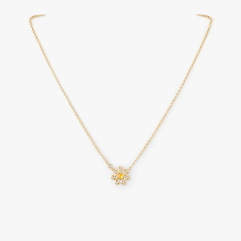 Daisy Yellow Crystal Necklace
