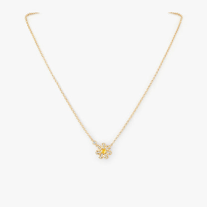 Daisy Yellow Crystal Necklace