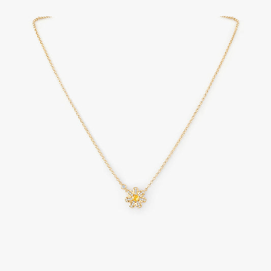 Daisy Yellow Crystal Necklace