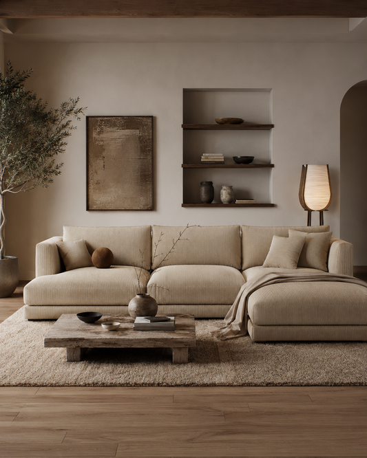Haven Modular Sectional Sofa – Modern Linen Upholstered Living Room Couch