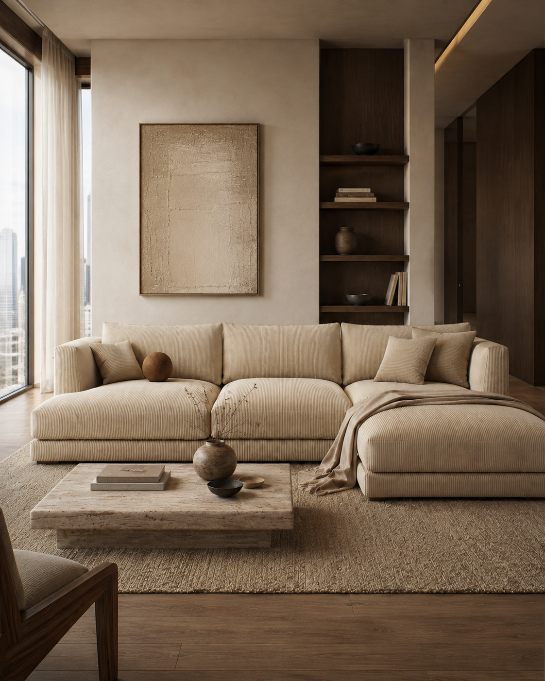 Haven Modular Sectional Sofa – Modern Linen Upholstered Living Room Couch