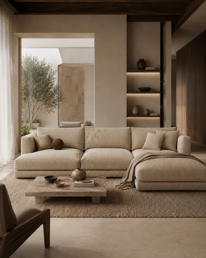 Haven Modular Sectional Sofa – Modern Linen Upholstered Living Room Couch