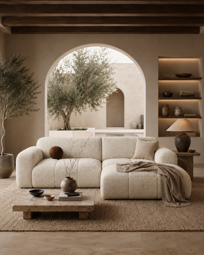 Sienna Curved Bouclé Sectional Sofa with Chaise