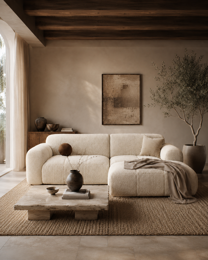 Sienna Curved Bouclé Sectional Sofa with Chaise