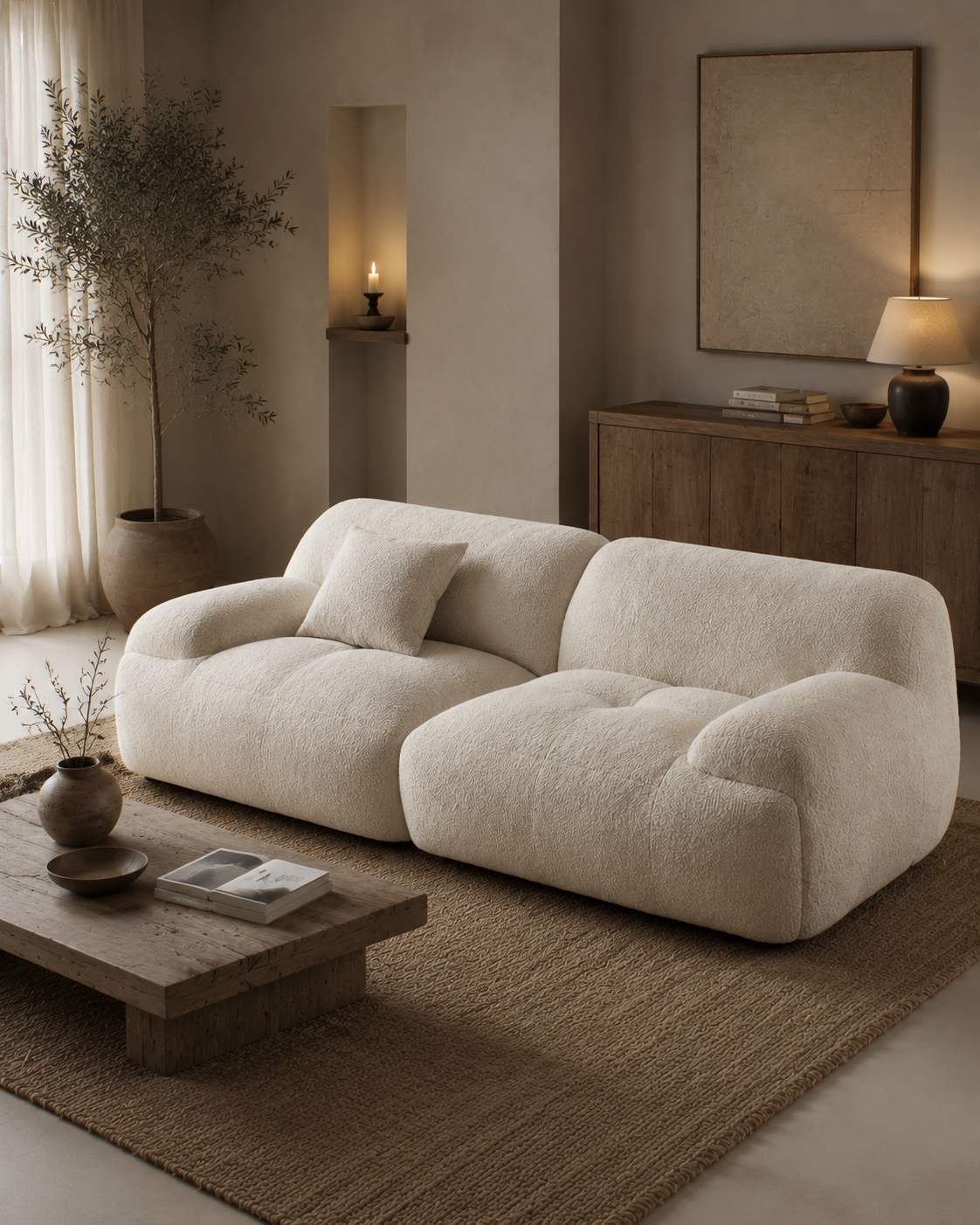 Premium Modular Cloud Sofa / Modern Organic Sectional Sofa